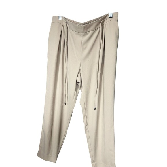 Zara Basic L Tan Beige Flowy Jogger Trousers - Picture 2 of 14